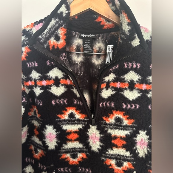 Wrangler Women's Black Retro Southwestern Print Sherpa Pullover Size S - Picture 6 of 12